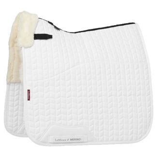 LeMieux Merino+ Half Lined Dressage Saddle Pad White/Natural