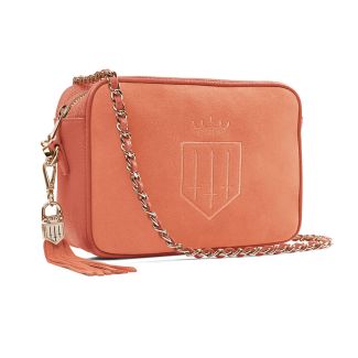 Fairfax & Favor Finsbury Suede Cross-Body Bag - Melon