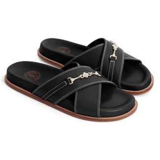 Fairfax & Favor Womens Southwold Leather Sandal Black