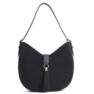 Fairfax & Favor Langham Suede Hobo Bag- Navy