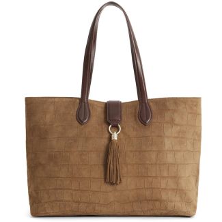 Fairfax & Favor Langham Suede Tote Bag- Tan