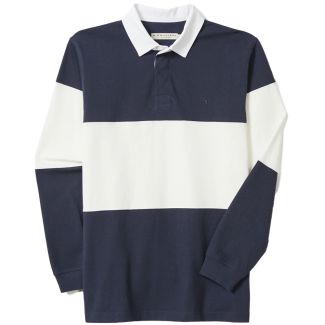 RM Williams Mens Magnus Rugby Shirt Navy/White