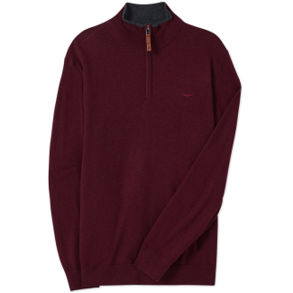 RM Williams Mens Ernest Sweater Burgundy