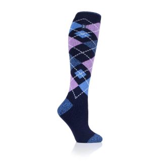 Ladies Platinum Heat Holders Hamilton Argyle Thermal Long Socks - Chelford Farm Supplies
