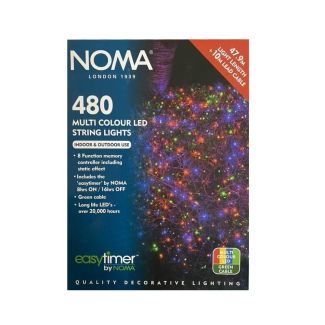 Noma 480 Multi Colour LED Easy Timer String Lights - Chelford Farm Supplies