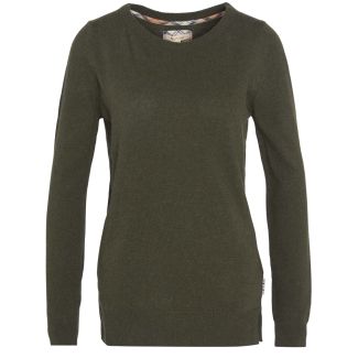 Barbour Womens Barbour Pendle Crew Jumper Olive/Hessian Tartan