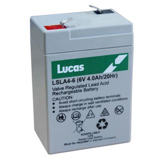 Lucas LSLA Valve Regulated Lead Acid Rechargeable Battery 6V 4Ah (LSLA4-6)