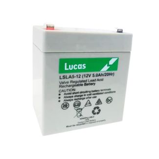 Lucas LSLA Valve Regulated Lead Acid Rechargeable Battery 12V 5Ah (LSLA5-12)