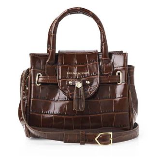 Fairfax & Favor Mini Windsor Handbag-Chocolate