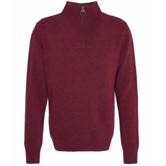 Barbour Mens Nelson Essesntial ½ Zip Knitted Jumper Port
