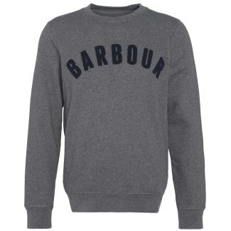 Barbour Mens Prep Logo Crew Jumper Mid Grey Marl