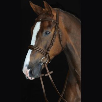 Collegiate Mono Crown Padded Raised Cavesson Bridle Brown