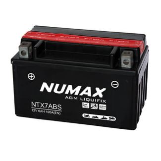 Numax AGM Liquifix Lead Acid Rechargeable Motorcycle Battery 12V 6Ah (YTX7A-BS)