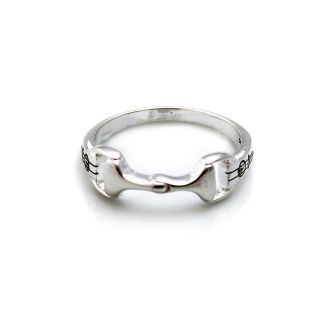 Hiho Silver Exclusive Sterling Silver Detailed Snaffle Ring