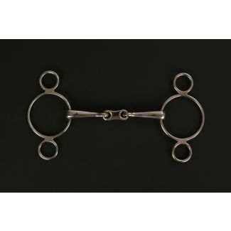 Jeffries Dutch Gag 3 Ring With French Link Bit