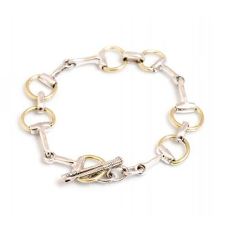 Hiho Silver Two Tone Sterling Silver Snaffle Bracelet