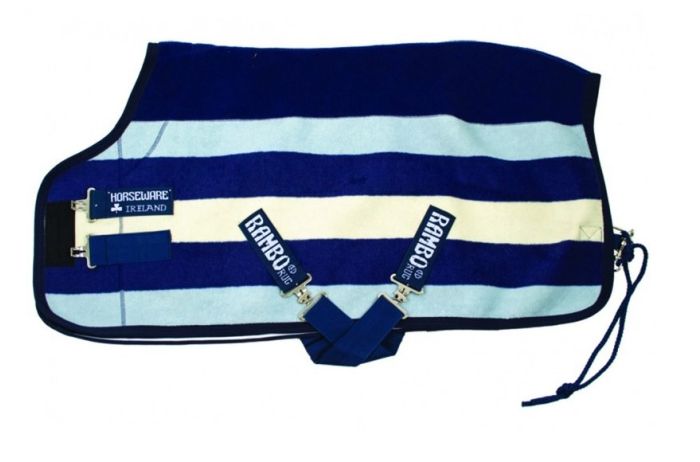 Horseware Rambo Deluxe Fleece Rug Whitney Stripe Navy